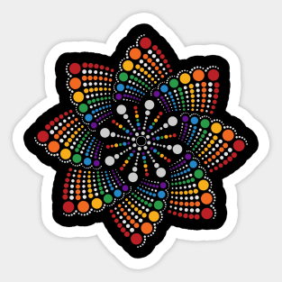 Seamless Repeating Geometric Mandala Dot Art LGBTQ Pride Rainbow Pattern Sticker